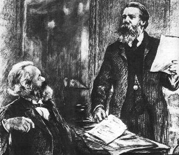 Engels shows manuscript to Marx
