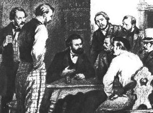 Engels shows manuscript to Marx