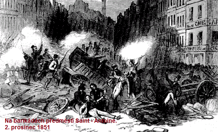 Barikdy pedmst Saint - Antoine. 2. prosince 1851