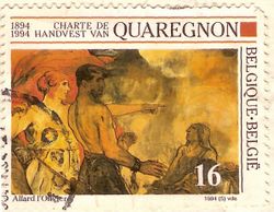 Postzegel bij het eeuwfeest van het Charter van Quaregnon