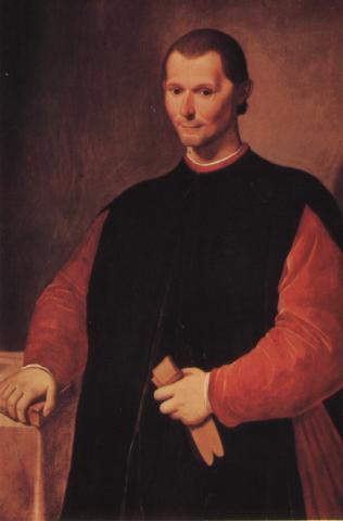 machiavelli - rather thin peasant-ish character in 16th century robes